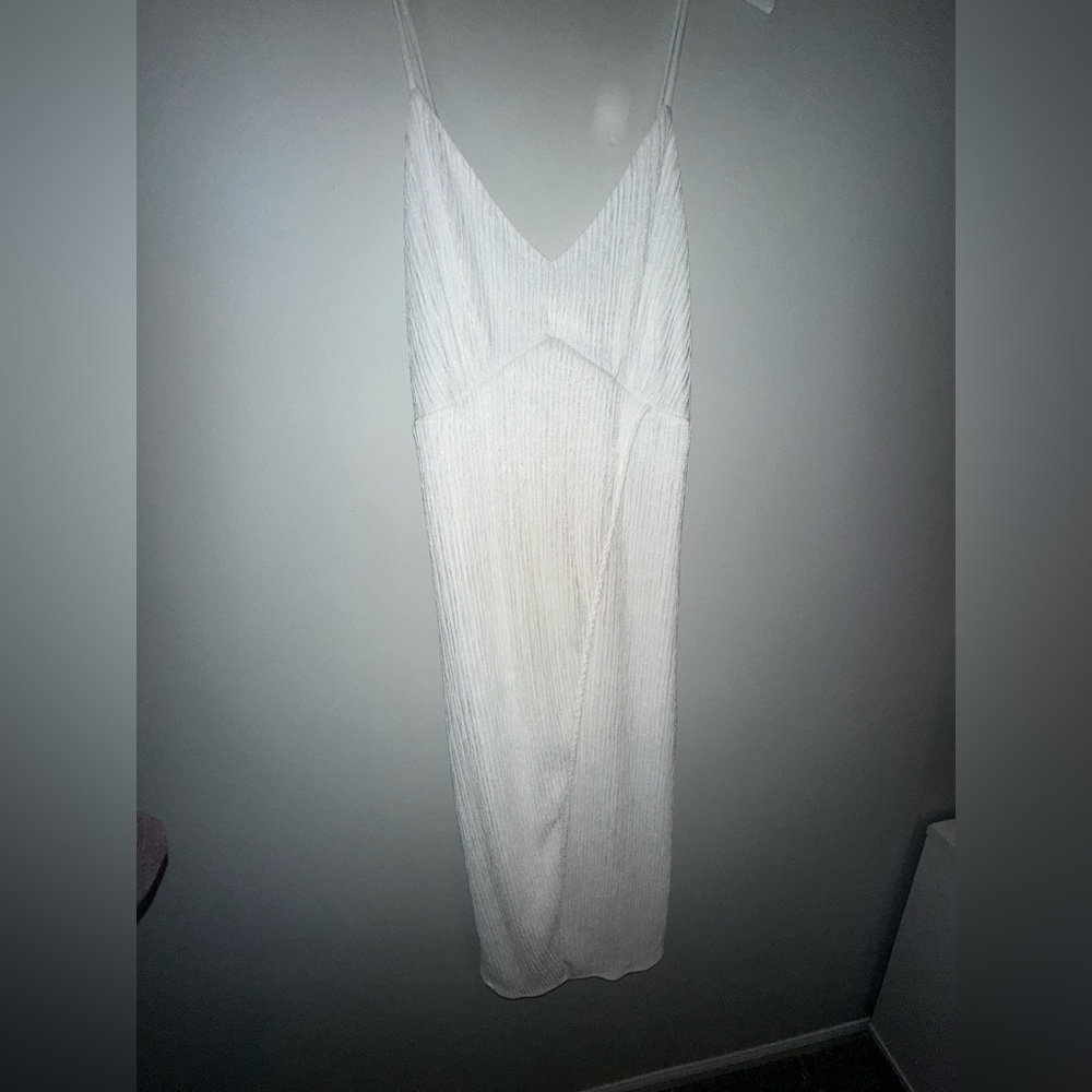 Lulus White ribbed midi dress